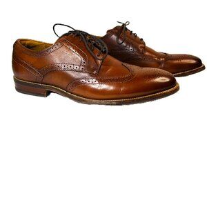 Florsheim Rucci Wingtip Oxford Brown Tan Leather US 9 UK 8 EU 42 Lace Up